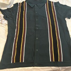 Men's Green Striped Shirt